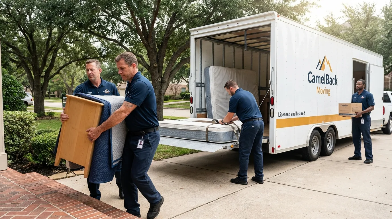 Crew loading residential truck for cross-state move from Hebron, KY